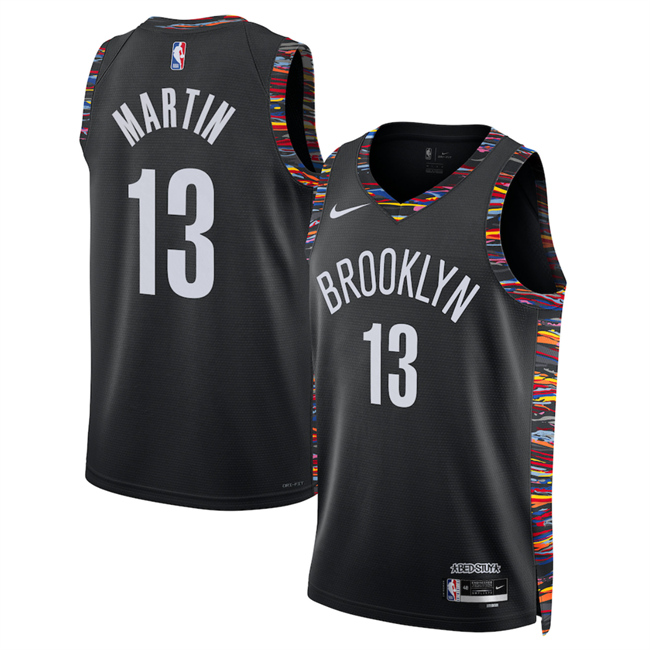 Men's Brooklyn Nets #13 Tyrese Martin Black 2025/26 City Edition Stitched Basketball Jersey